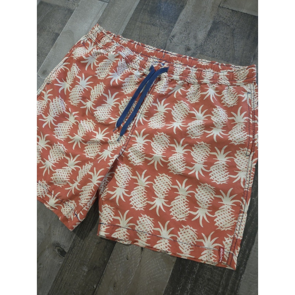 Tommy Bahama Relax‎ Orange Pineapple Print Swim Shorts Large 🍍